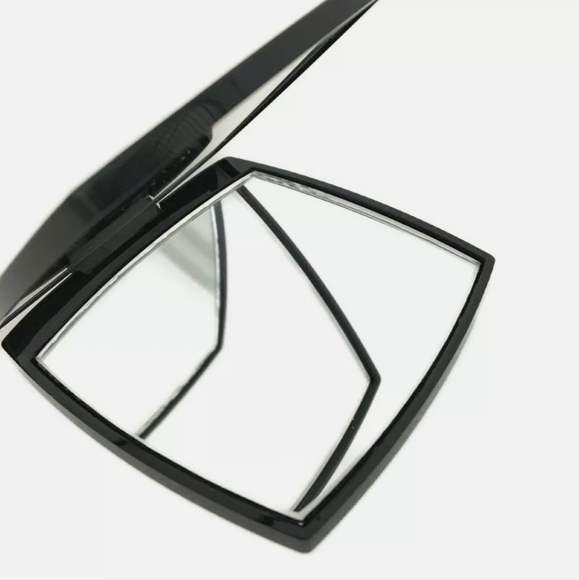 CHANEL MIROIR DOUBLE FACETTES BLACK CC LOGO COMPACT MIRROR/Q3840. - Picture 5 of 8